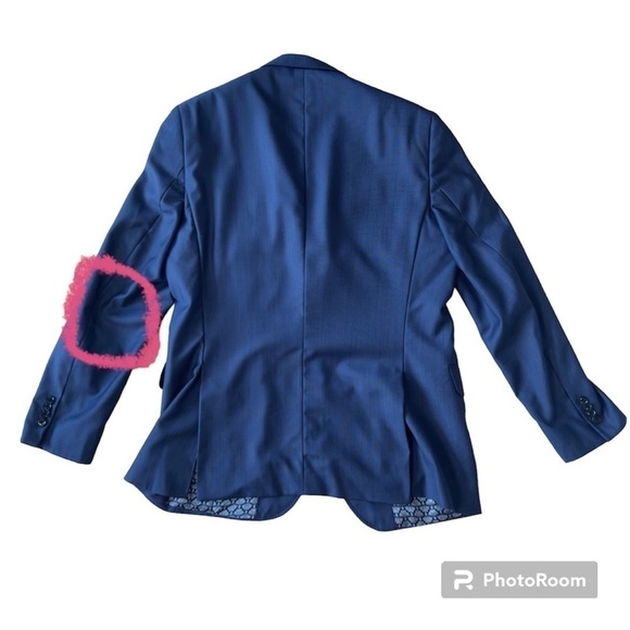 Ted baker Endurance Jay ct blue wool men’s sport coat size 42 regular flawed - Picture 8 of 9